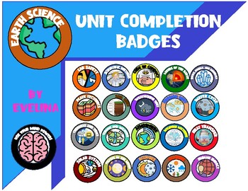 Preview of Earth Science Unit Completion Badges