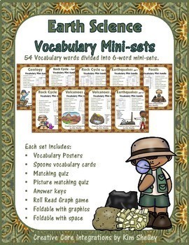 Preview of Earth Science Vocabulary Mini-Bundles 9-Pack