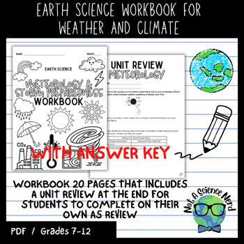 Preview of Earth Science WEATHER AND CLIMATE Workbook with Answer Key