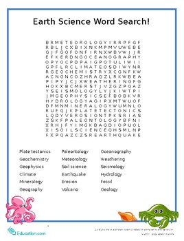Preview of Earth Science Word Search!