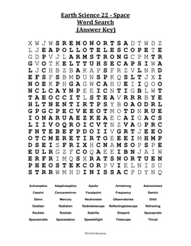 Earth Science - Space Vocabulary Word Search by Techasaurus | TpT