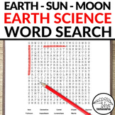 Earth Science Review Worksheet - Earth, Sun and Moon Vocab