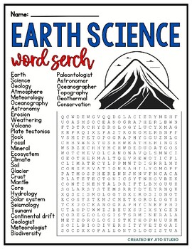 Preview of Earth Science Word Search Puzzle