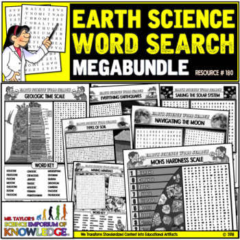 Preview of Earth Science Word Search Puzzle Activities
