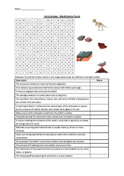 Preview of Earth Science - Word Search Puzzle Worksheet Activity (Printable)