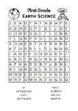 Earth Science Word Search Puzzle for First Graders