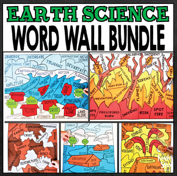Preview of Earth Science Natural Disasters  - Word Wall BUNDLE