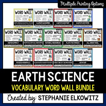Preview of Earth Science Word Wall | Science Vocabulary
