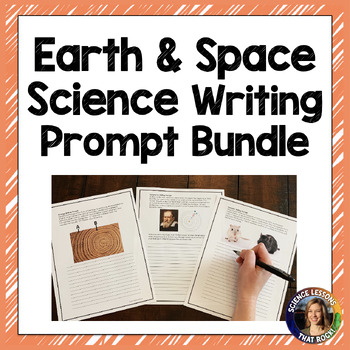 Preview of Earth and Space Science Writing Prompt Bundle