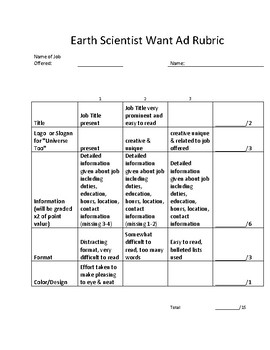 Preview of Earth Scientist Wanted