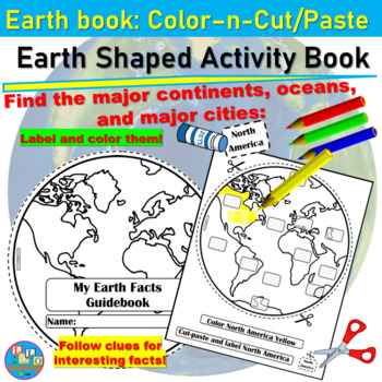 Preview of Earth-Shaped Geography Fact Book! Continents, Oceans, Major Cities! Adapted SPED