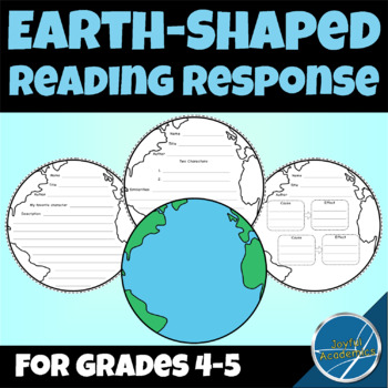 Preview of Earth Shaped Reading Response for Any Book Grades 4-5