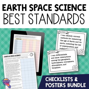 Preview of EARTH SPACE SCIENCE Florida Standards I Can Posters & Checklists Bundle BEST