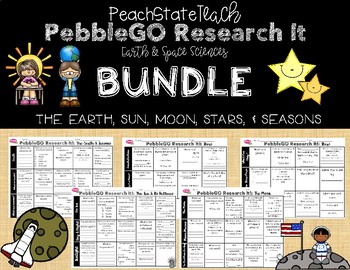 Preview of Earth & Space Science PebbleGO Research It BUNDLE (Earth, Sun, Moon, Stars)
