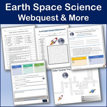 Preview of Earth Space Science Webquest | Editable Digital Activities & Puzzles