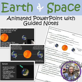 Preview of Earth, Space, and Moon ANIMATED PowerPoint with Guided Notes
