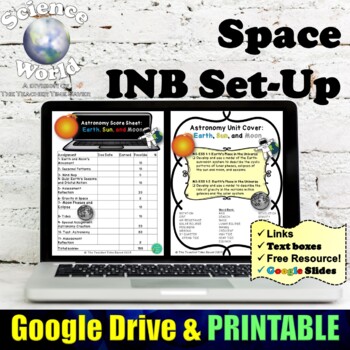 Preview of Earth, Sun & Moon Digital Notebook Set-Up | Space Science Unit | Google Slides