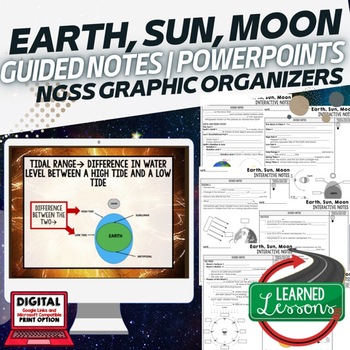 Preview of Earth, Sun, Moon Guided Notes & PowerPoints NGSS Earth Science Guided Notes