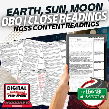 Preview of Earth, Sun, Moon Science Reading Comprehension Passages and Questions Google