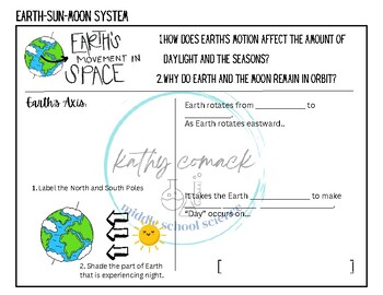 Preview of Earth Sun Moon System Notes