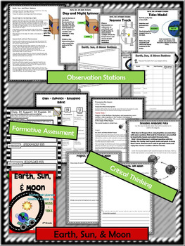 Earth, Sun, and Moon:Complete Lesson Set Bundle (TEKS & NGSS) 4th Grade