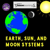 Earth, Sun, and Moon Systems Digital Boom Cards Task Cards