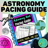 Space Earth Sun and Moon Astronomy Science Unit Pacing Gui