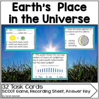 Preview of Earth's Place in Universe Science Task Cards Interactive Scoot Game 5th Grade