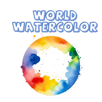 Preview of Earth Template Watercolor for Art Project - World Outline Earth Bulletin - 4K