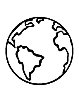 Preview of Earth Template for Art Project Earth Coloring Page Earth Outline Earth Bulletin