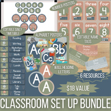 Earth Tones Classroom Set Up BUNDLE | Posters, Labels, Org