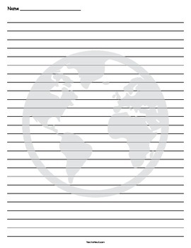 Science Inspired Border Lined Paper, Pretty Paper (Earth Day)