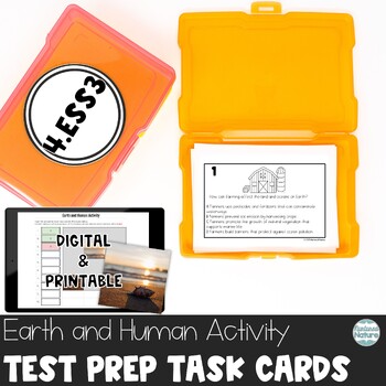 Preview of Earth and Human Activity Science Test Prep Task Cards 4.ESS3 - TNReady