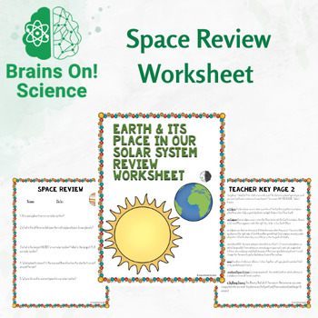 Preview of Earth and It's Place in Our Solar System Review Worksheet Middle School
