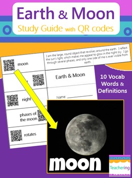 Preview of Earth and Moon Study Guide (with QR Codes)