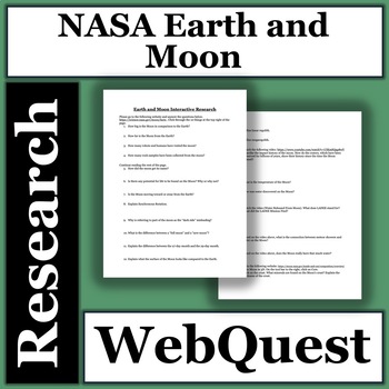 Preview of Earth and Moon Interactive Internet Research - WebQuest - Astronomy