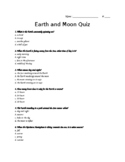 Earth and Moon Quiz