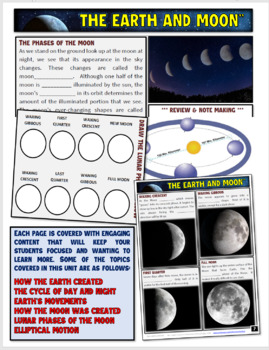 Earth and Moon Unit Note Packet by MR TAYLOR'S EDUCATION EMPORIUM OF ...