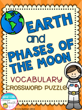 Preview of Earth and Phases of the Moon Vocabulary Crossword Puzzle Activity