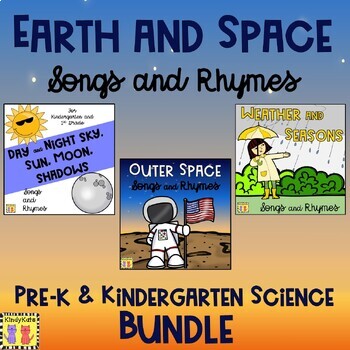 Preview of Earth and Space BUNDLE Circle Time Songs and Rhymes, Day, Night, Weather