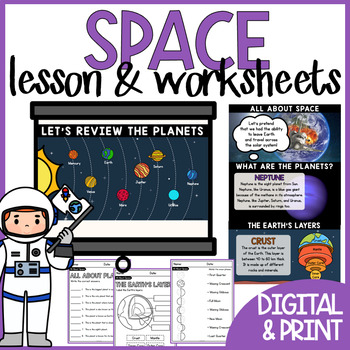 Preview of Earth and Space Science Solar System Lesson and Worksheets