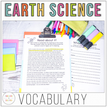 Preview of Earth and Space Science Vocabulary Activities and Worksheets
