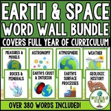 Earth and Space Science Vocabulary Word Wall Card Complete Set