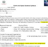 Earth and Space Syllabus template / example