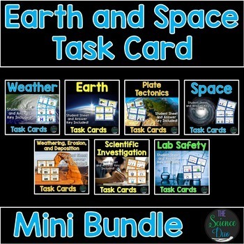 Preview of Earth and Space Task Cards Bundle