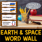 Earth and Space Word Wall Cards - English and Spanish