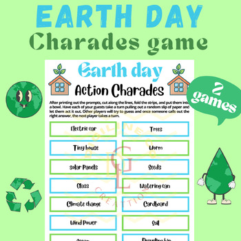 Preview of Earth day Charades game brain breaks Classroom Management Activities primary