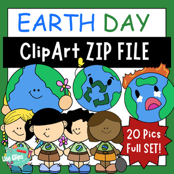 Preview of Earth day Clips art set for commercial use