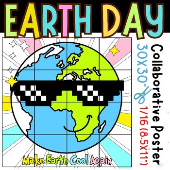 Preview of Earth day Collaborative Coloring Poster: Make Earth Cool Again, Craft Project