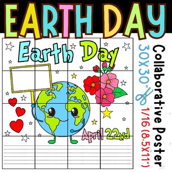 Preview of Earth day Collaborative Coloring Poster Project Art And Writing Craft